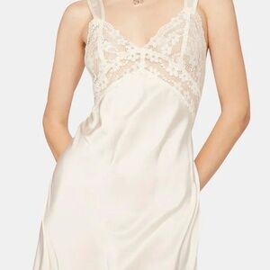 Lioness mini satin dress in ivory